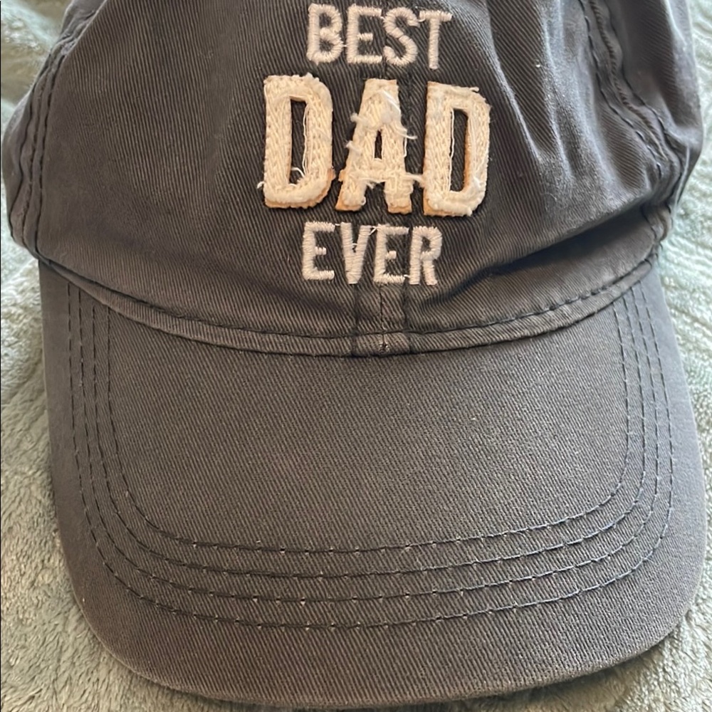 Best Dad Ever Distressed Gray Cap - Picture 7 of 7